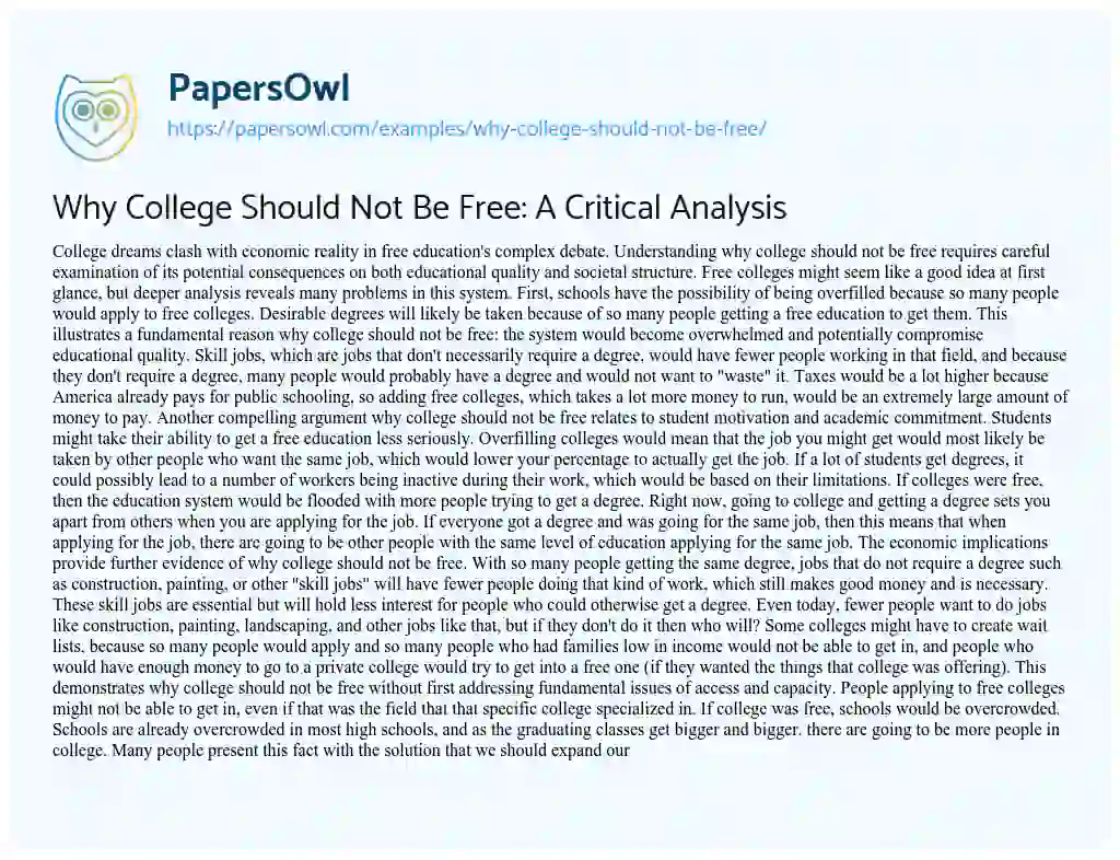 why-college-should-not-be-free-free-essay-example-1220-words