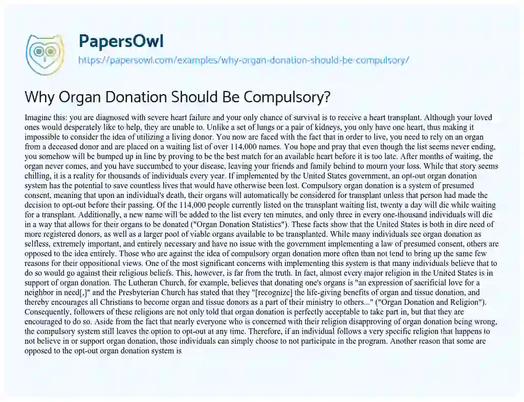 organ donation informative speech