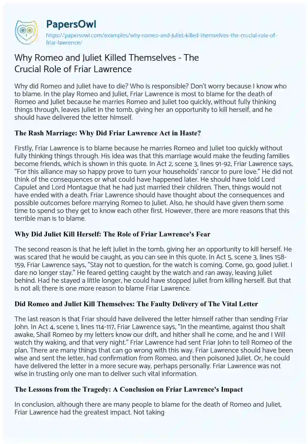 The Real Reason Behind Friar Laurences Crucial Warning In Romeo Juliet - o8b0t0z