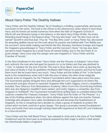 Essay on Magic and Morality in Harry Potter