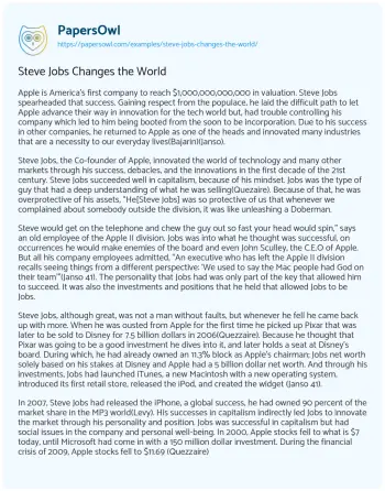 Essay on Steve Jobs Changes the World