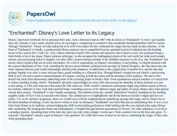 Essay on “Enchanted”: Disney’s Love Letter to its Legacy