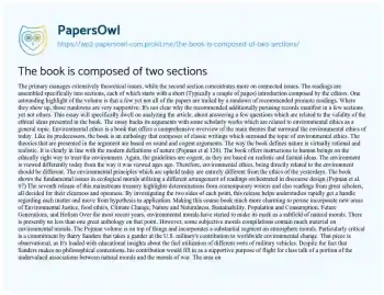 Essay on The Book is Composed of Two Sections