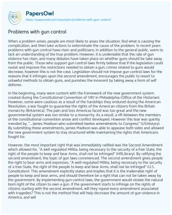 Essay on Problems with Gun Control