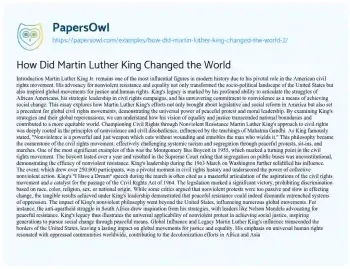 Essay on How did Martin Luther King Changed the World