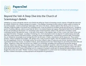 Essay on Beyond the Veil: a Deep Dive into the Church of Scientology’s Beliefs