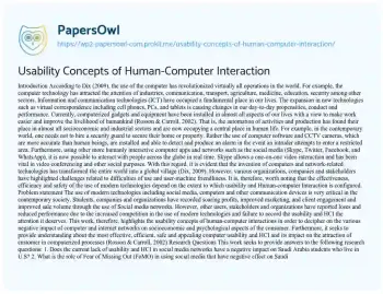 Essay on Human Computer Interface