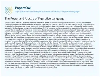 Essay on The Power and Artistry of Figurative Language