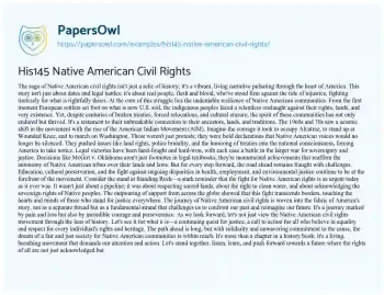 Essay on His145 Native American Civil Rights