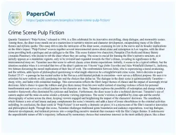 Essay on Crime Scene Pulp Fiction