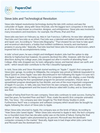 Essay on Steve Jobs and Technological Revolution