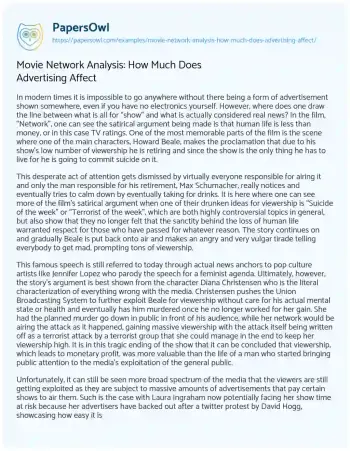 Essay on Movie Network Analysis: how Much does Advertising Affect