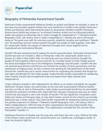 Essay on Biography of Mohandas Karamchand Gandhi