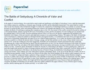 Essay on The Battle of Gettysburg: a Chronicle of Valor and Conflict