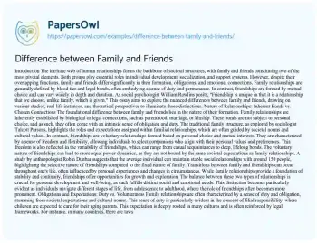 Essay on Difference between Family and Friends