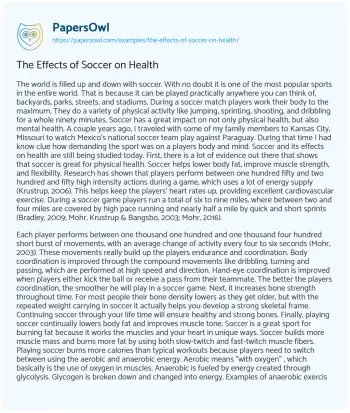 Essay on The Effects of Soccer on Health