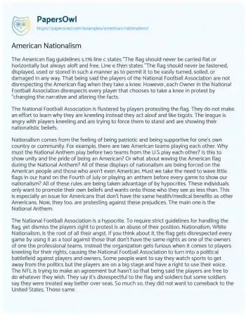 Essay on American Nationalism