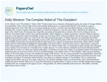 Essay on Dally Winston: the Complex Rebel of ‘The Outsiders’