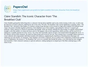 Essay on Claire Standish: the Iconic Character from ‘The Breakfast Club’