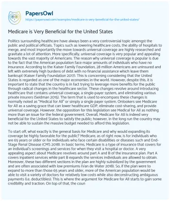 Essay on Medicare is very Beneficial for the United States