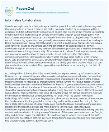 Essay on Informative Collaboration