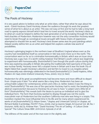 Essay on The Pools of Hockney