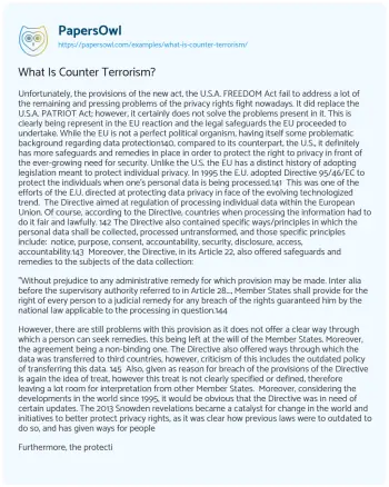 Essay on What is Counter Terrorism?