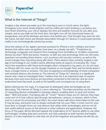 Essay on What is the Internet of Things?