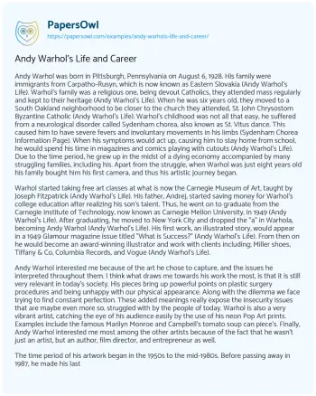 Essay on Andy Warhol’s Life and Career