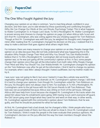 Essay on The One who Fought against the Jury