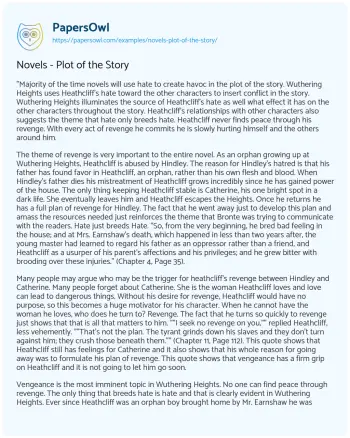 Essay on Novels – Plot of the Story