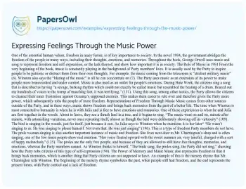 Essay on Expressing Feelings through the Music Power