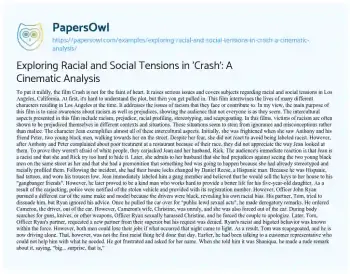 Essay on Exploring Racial and Social Tensions in ‘Crash’: a Cinematic Analysis