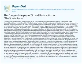 Essay on The Complex Interplay of Sin and Redemption in “The Scarlet Letter”