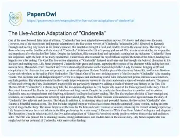 Essay on The Live-Action Adaptation of “Cinderella”