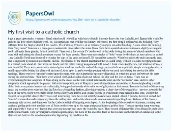 Essay on My First Visit to a Catholic Church