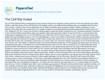 Essay on The Civil War Ended