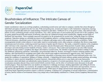 Essay on Brushstrokes of Influence: the Intricate Canvas of Gender Socialization