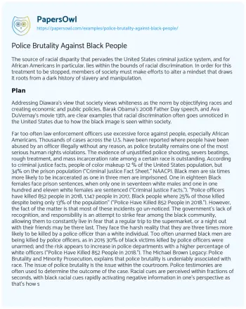 Essay on Police Brutality against Black People