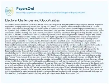 Essay on Electoral Challenges and Opportunities