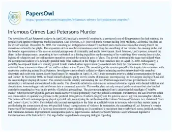 Essay on Infamous Crimes Laci Petersons Murder