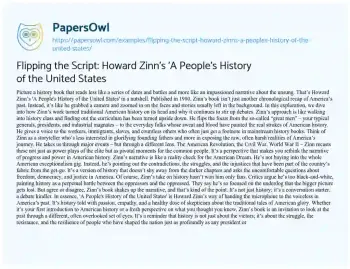 Essay on Flipping the Script: Howard Zinn’s ‘A People’s History of the United States