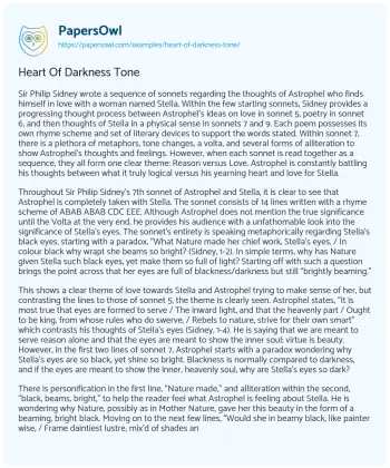 Essay on Heart of Darkness Tone