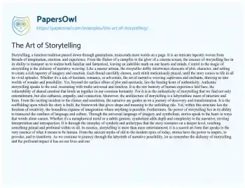 Essay on The Art of Storytelling