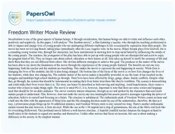 Essay on Freedom Writers Movie Review