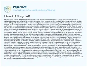 Essay on Internet of Things Applications