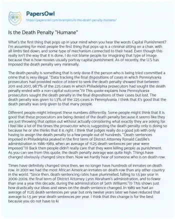 Essay on Capital Punishment Ethics in Modern Society