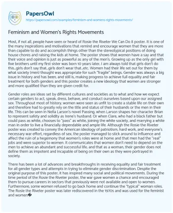 Essay on Feminism and Women’s Rights Movements