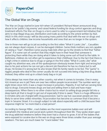 Essay on The Global War on Drugs