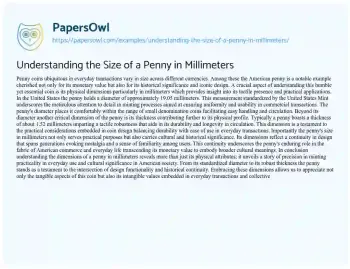 Essay on Understanding the Size of a Penny in Millimeters